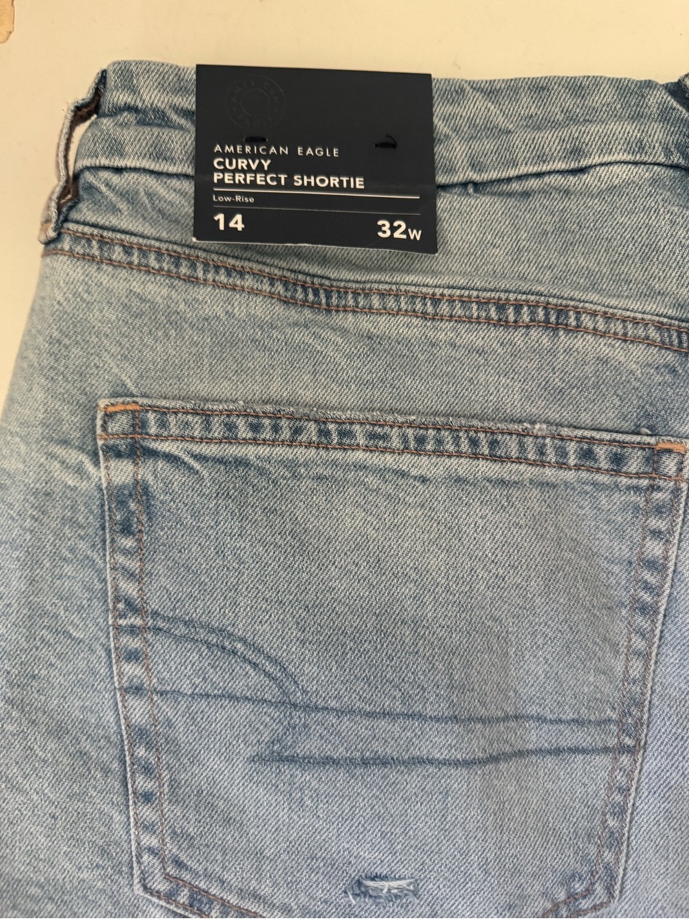 American Eagle Outfitters Light Wash Distressed Denim Cutoff Shorts - Picture 10 of 14